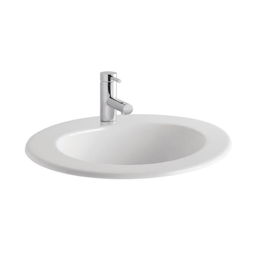 49cm x 41cm 1 Tap Hole Ceramic Inset Vanity Basin (No Chain Stay) - White