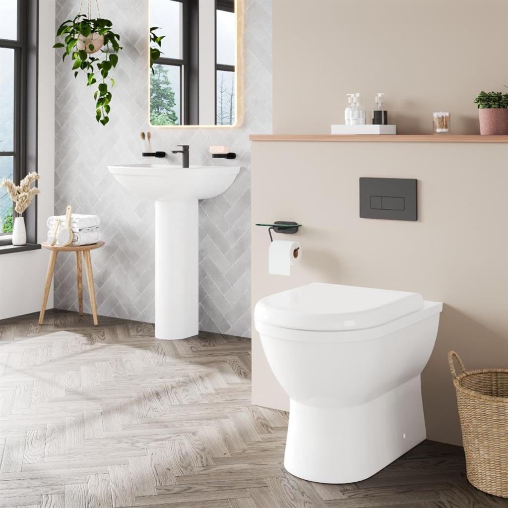 Dura Back To Wall Rimless WC Pan with Fixings - White