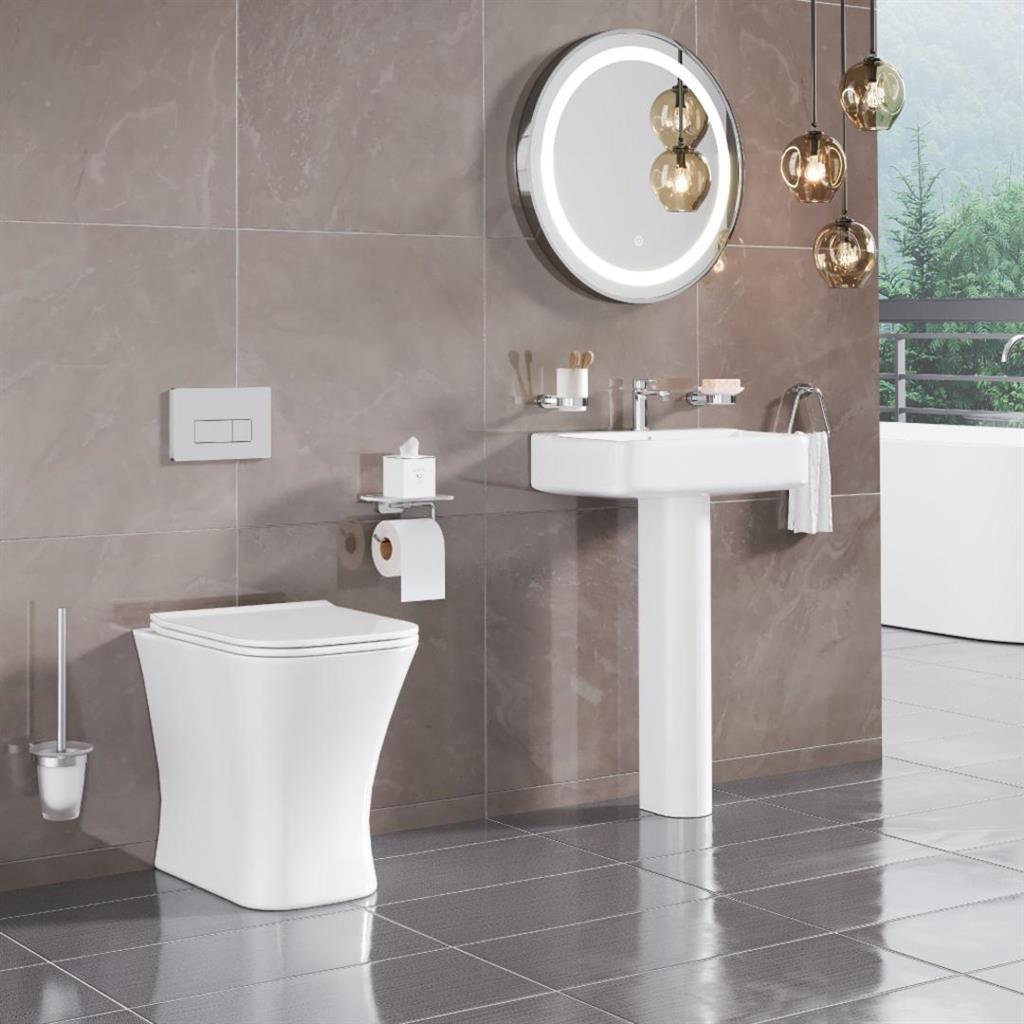 Beddington Back To Wall Eco Vortex WC Pan with Fixings - White