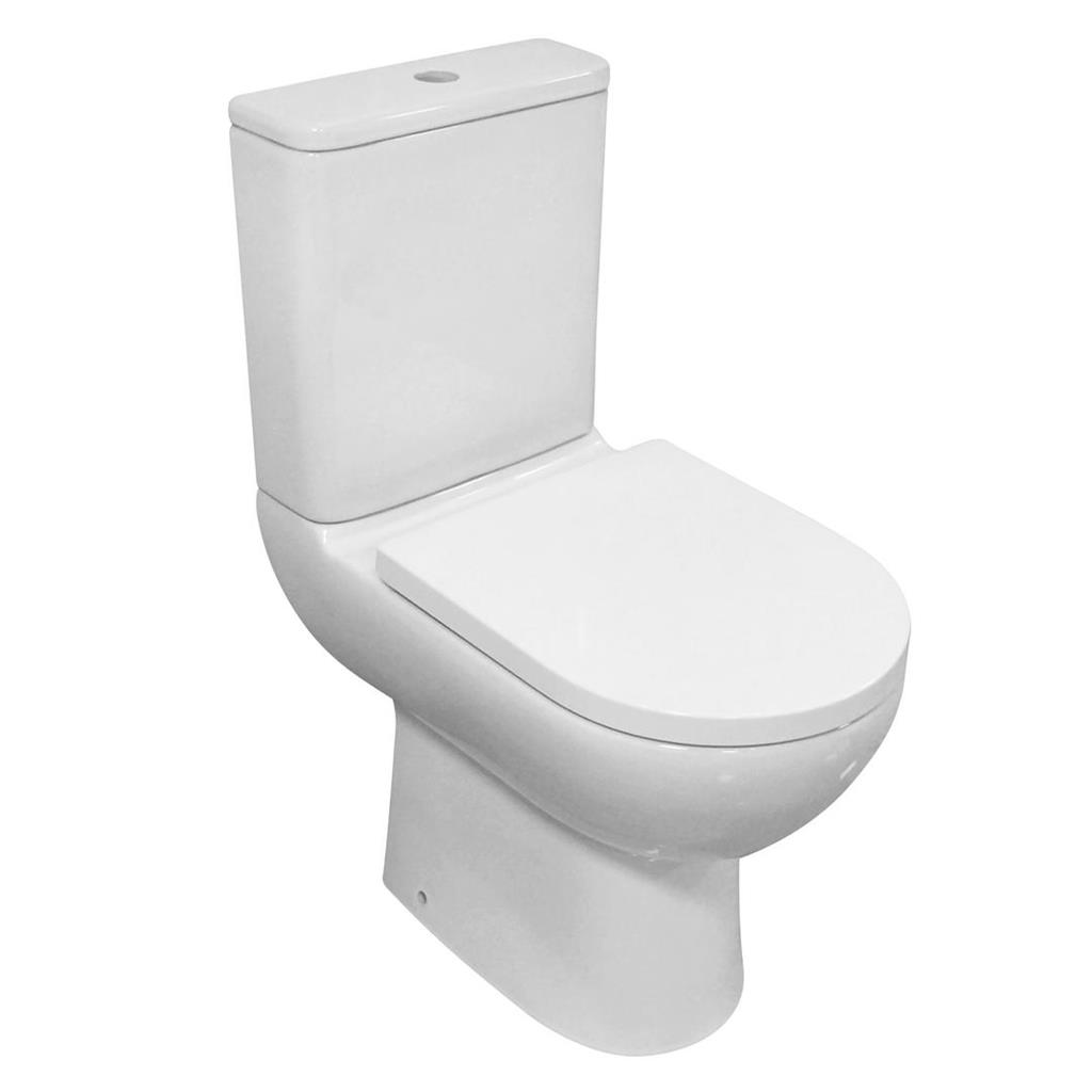 Osterley Close Coupled Comfort Height Eco Vortex WC Pan with Fixings - White