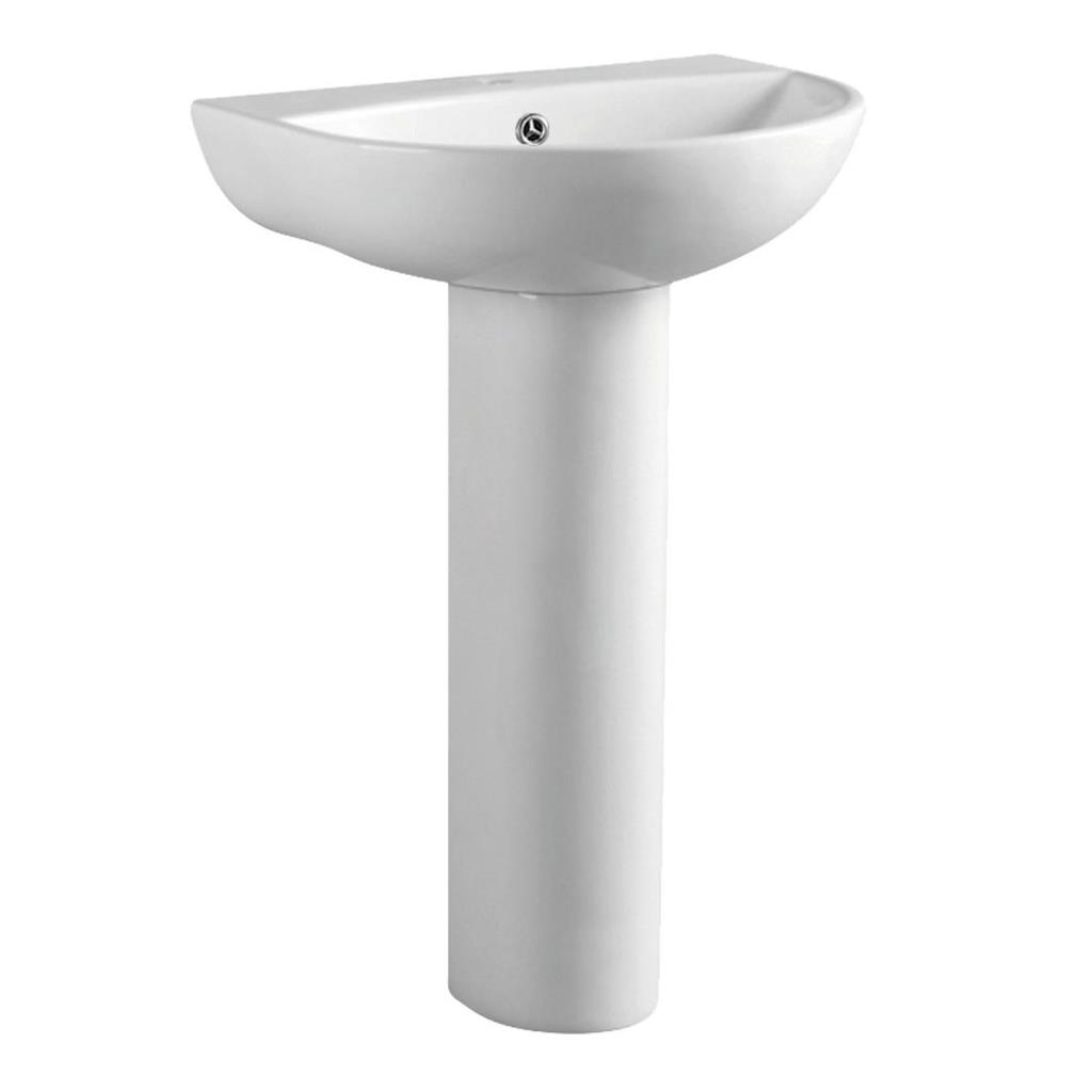 Osterley 550mm 1 Tap Hole Ceramic Basin - White