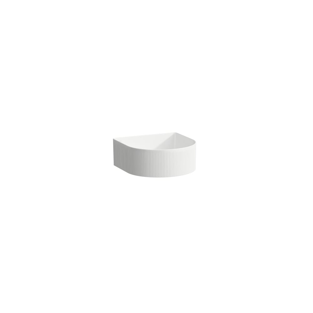 Bowl washbasin with surface structure, incl. ceramic waste cover-White