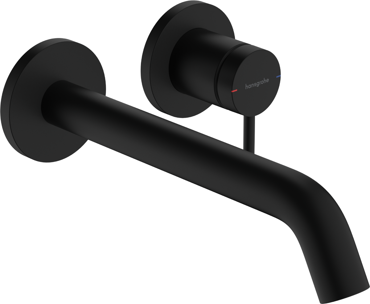 Tecturis S Single lever basin mixer for concealed installation wall-mounted EcoSmart+ with spout 22,5 cm - Matt Black