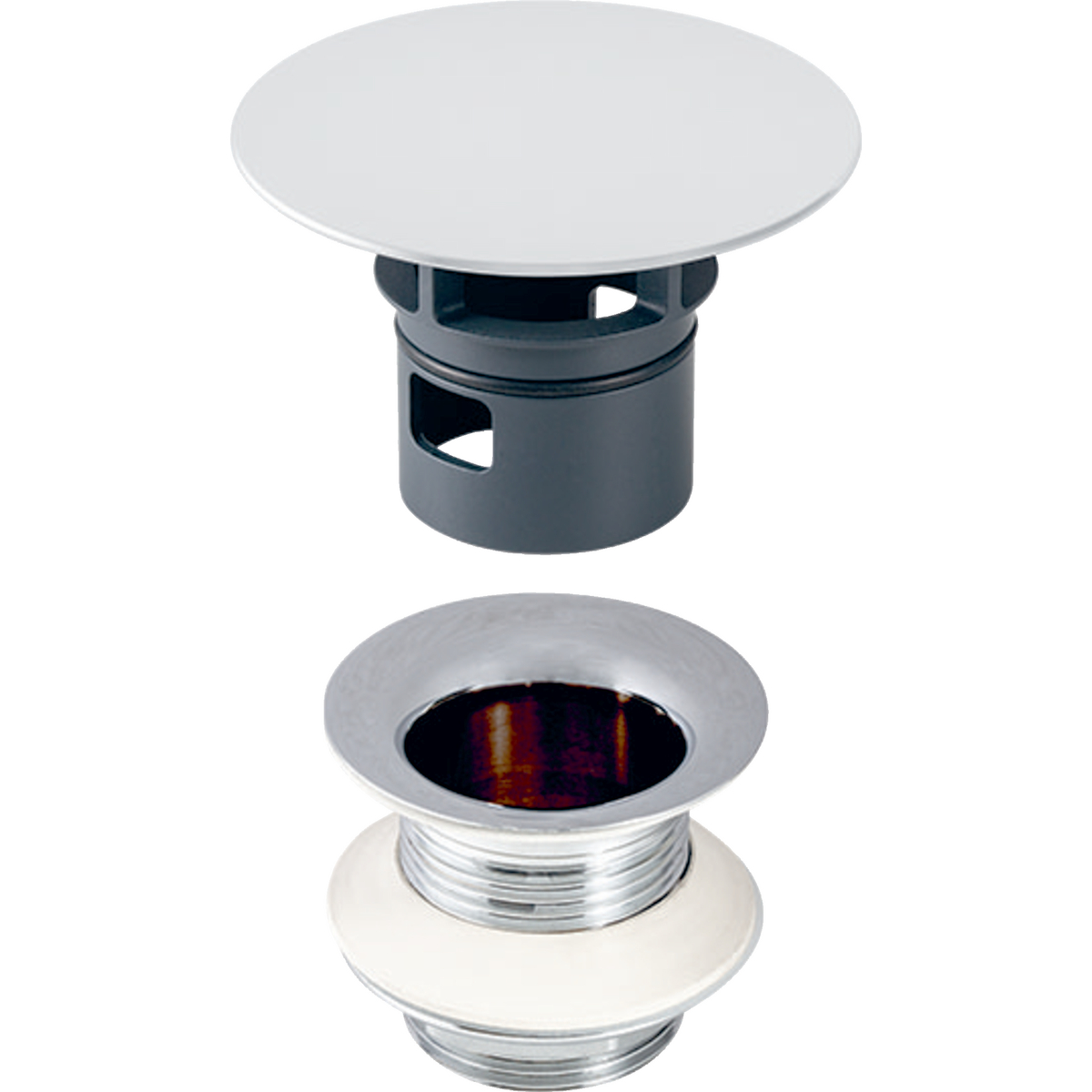 waste outlet with free outlet and valve cover 80mm