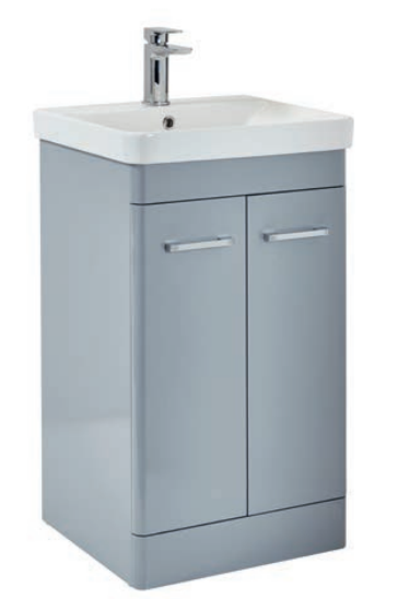 Rowlan 500 Floor Standing Vanity Unit & Basin - Pebble Grey