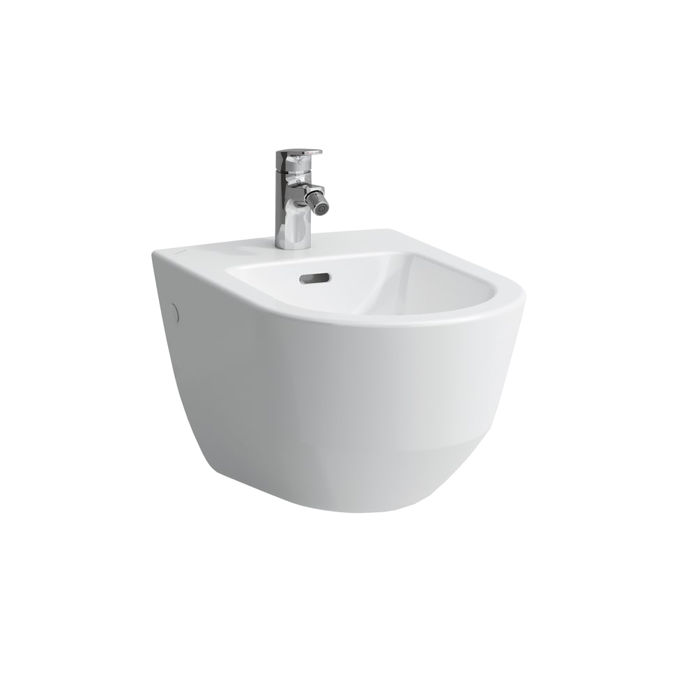 Wall-hung bidet with one tap hole without lateral mounting hole for water inlet- WHITE