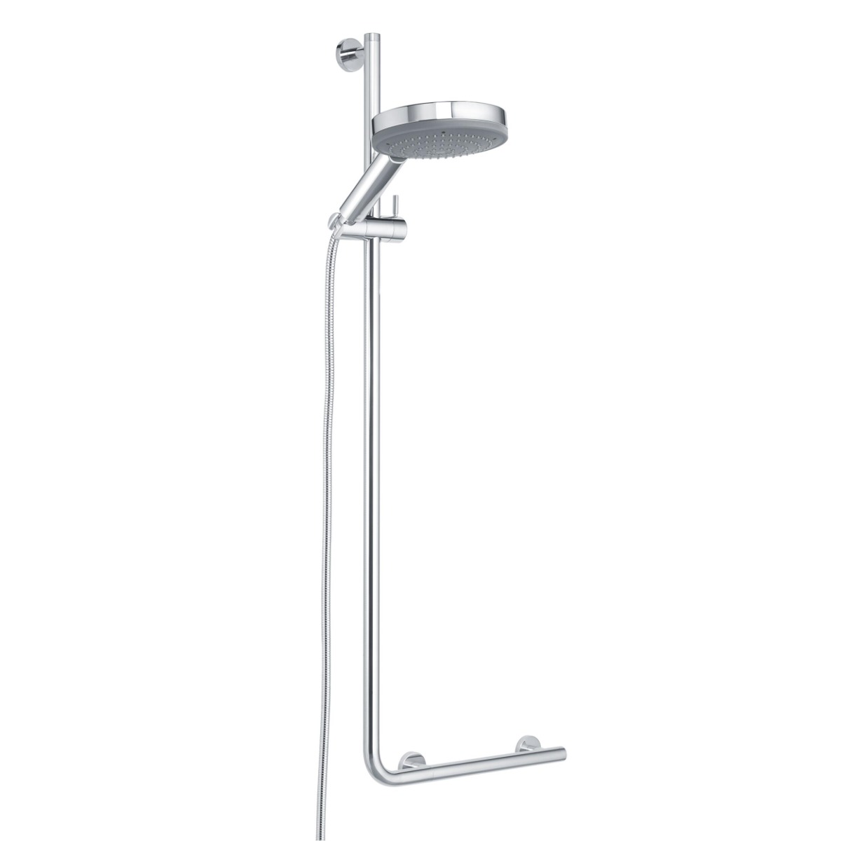 Safety Shower Bar 90° Polished Finish Left