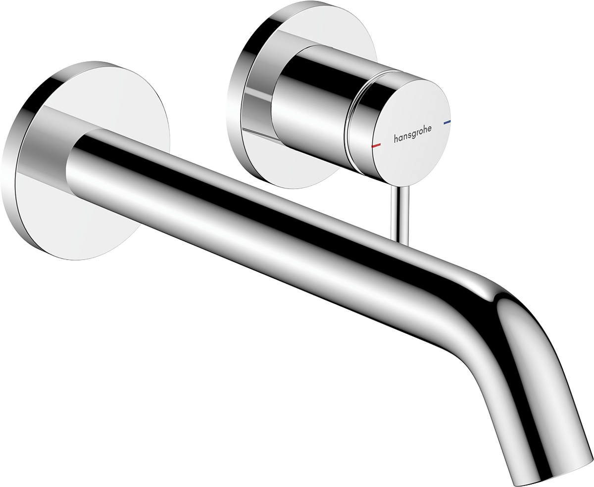 Tecturis S Single lever basin mixer for concealed installation wall-mounted EcoSmart+ with spout 22,5 cm - Chrome