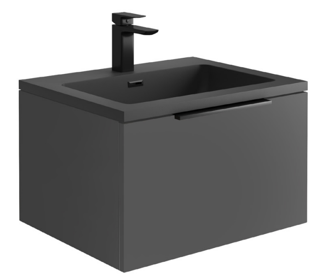Driven 600 x 480 Wall Hung Vanity Unit & Basin - Matt Grey 