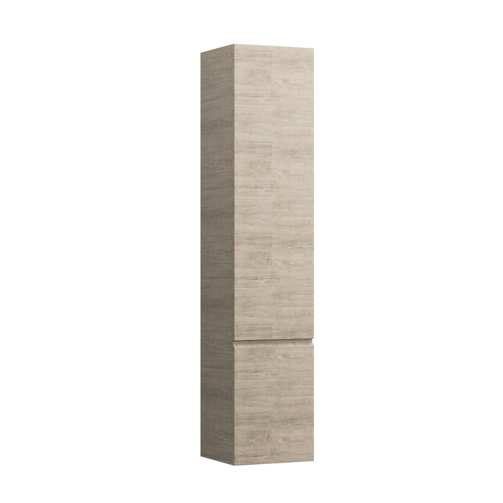 Tall cabinet, 1 door, left hinged, 4 glass shelves-BRIGHT OAK