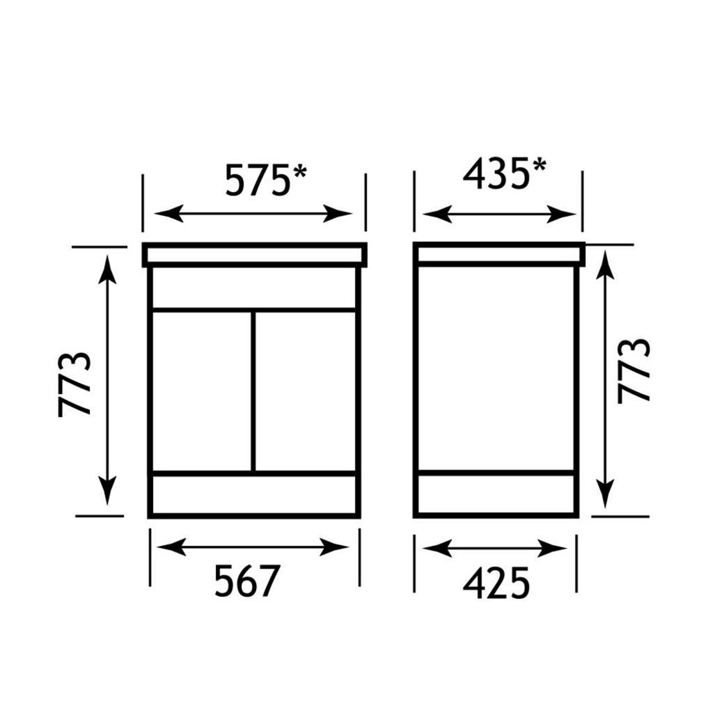 Ultra 600 vanity unit Driftwood
