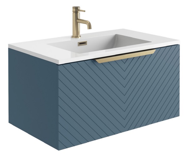 Carlon 800 Wall Hung Vanity Unit & Basin - Blue