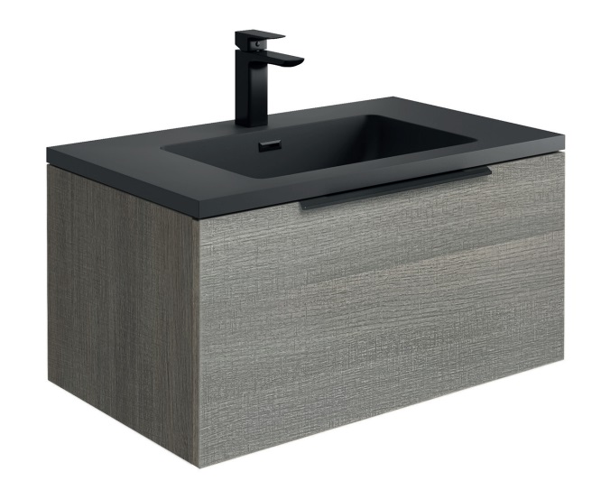 Driven 800 X 480 Wall Hung Vanity Unit - Grey Oak