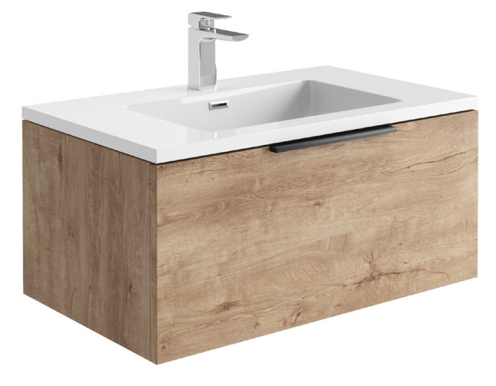 Driven 800 X 480 Wall Hung Vanity Unit - Rustic Oak