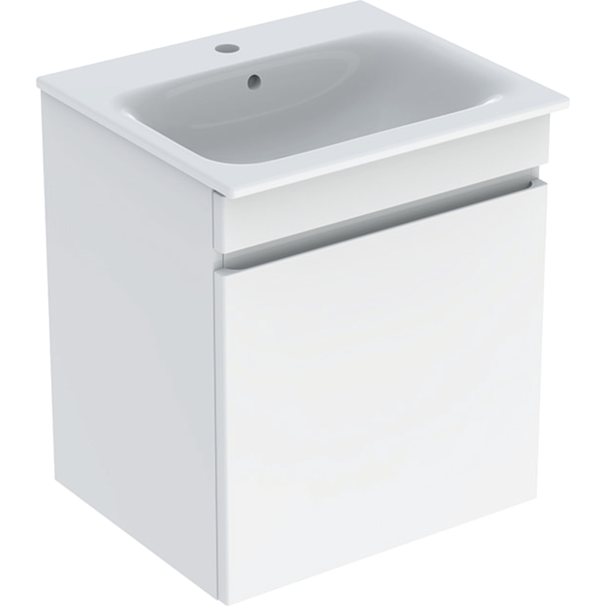  Renova Plan vanity & basin with one drawer 600mm - White