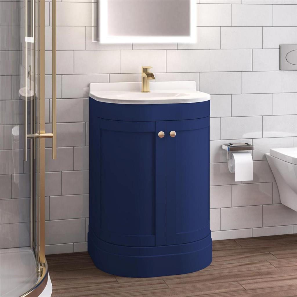 Hardwick 60CM 2 Door Basin Vanity Unit - Matt Blue