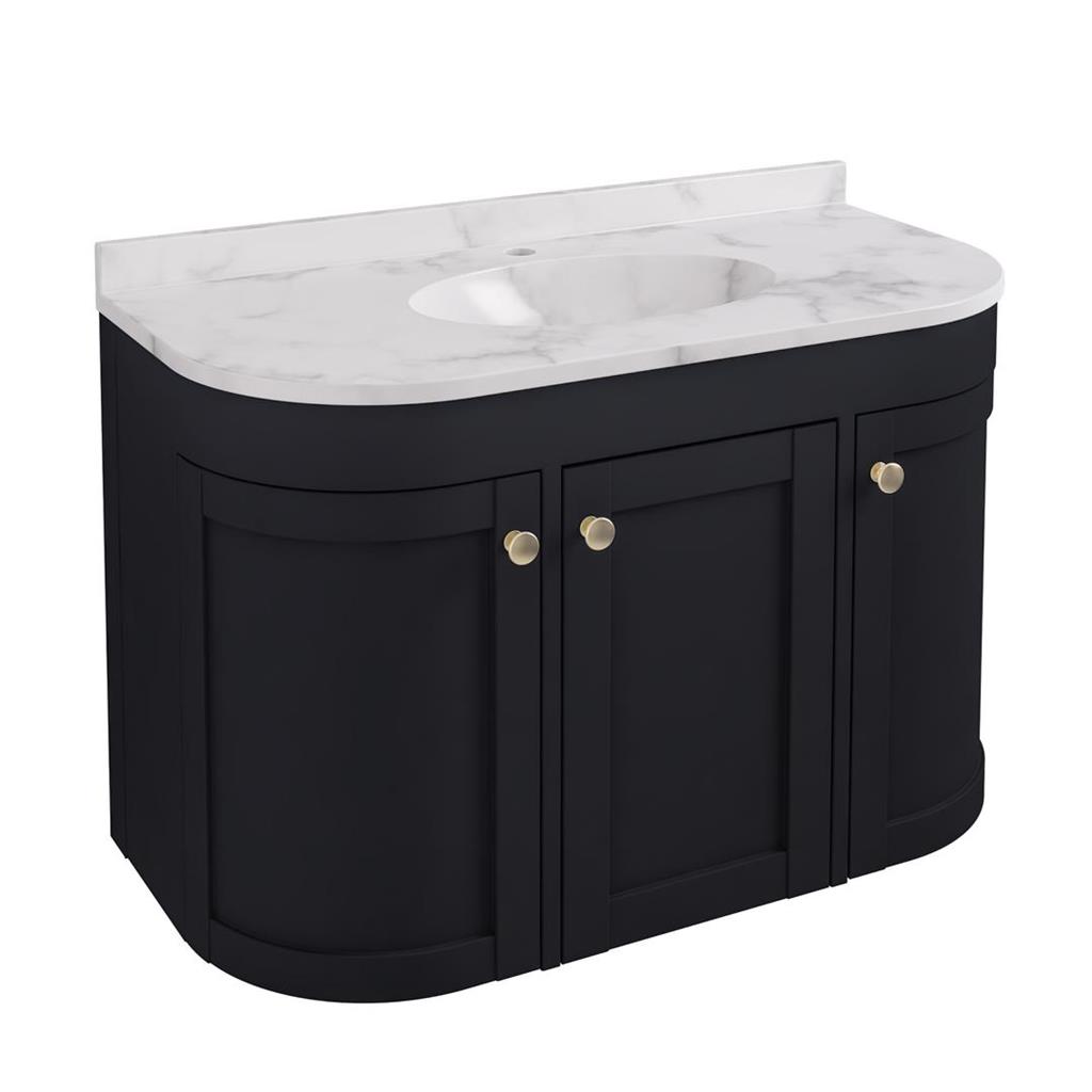 Hardwick 90CM 3 Door Basin Wall Hung Vanity Unit - Anthracite