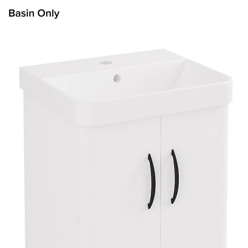 Cavone II 35cm x 40cm 1 Tap Hole Ceramic Basin - White