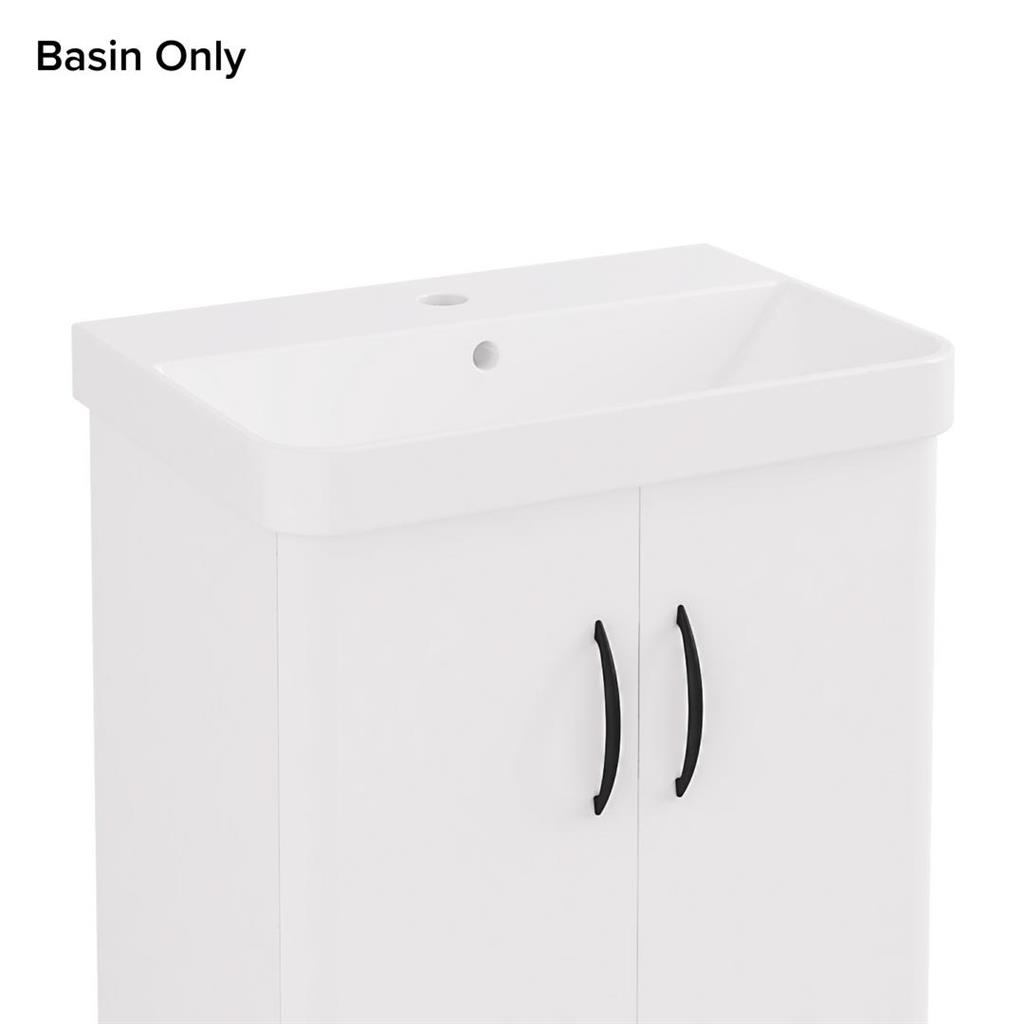 Cavone II 35cm x 50cm 1 Tap Hole Ceramic Basin - White