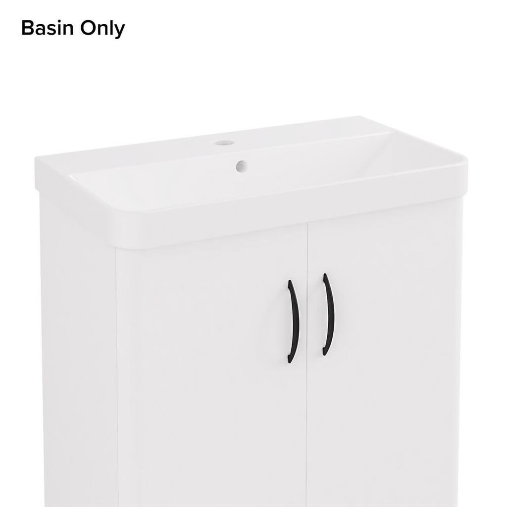 Cavone II 35cm x 60cm 1 Tap Hole Ceramic Basin - White