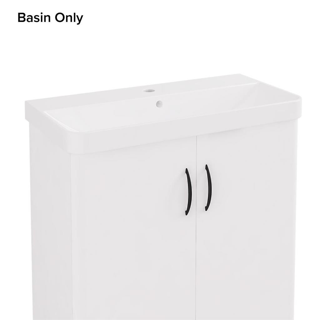 Cavone II 35cm x 70cm 1 Tap Hole Ceramic Basin - White