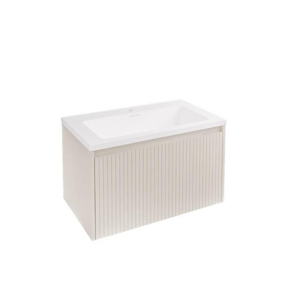 Stockton 80cm Fluted Wall Hung Unit 1 Drawer Cashmere