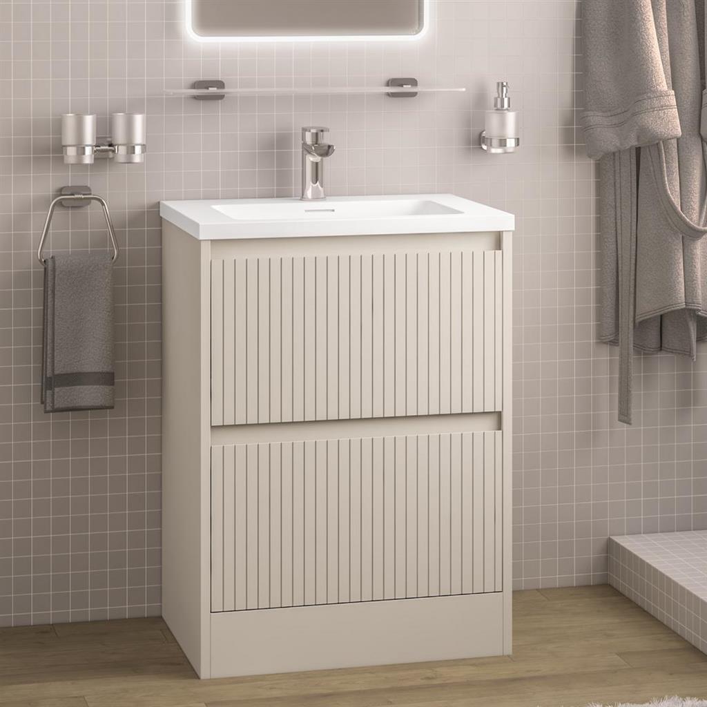 Stockton 60cm Fluted Drawer Base Unit Cashmere