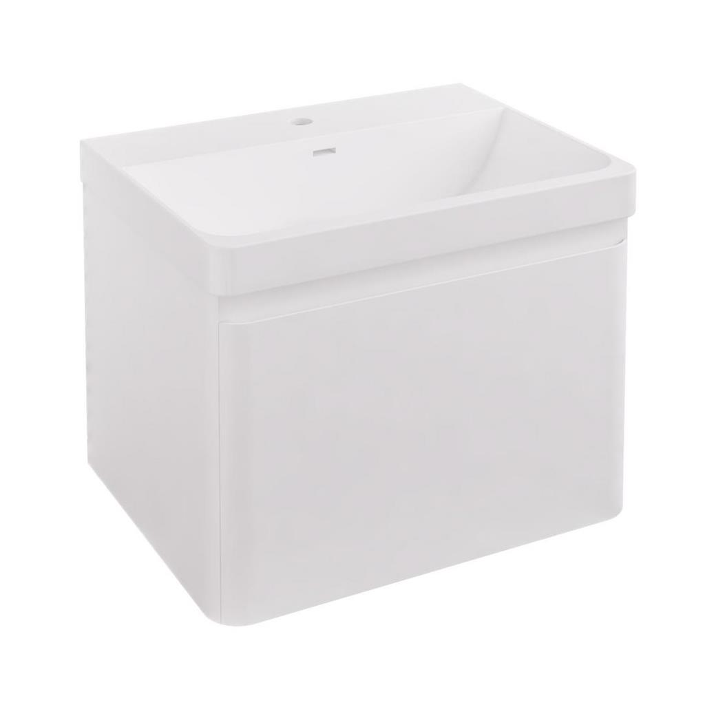 Grovely 60cm Wall Hung Unit 1 Drawer High Gloss White