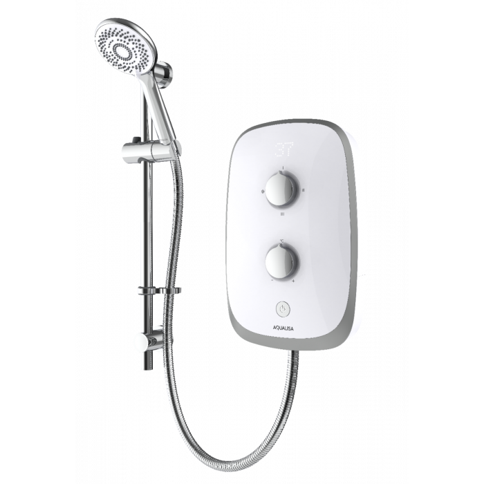 eVOLVE white/satin silver 10.5kW Electric Shower