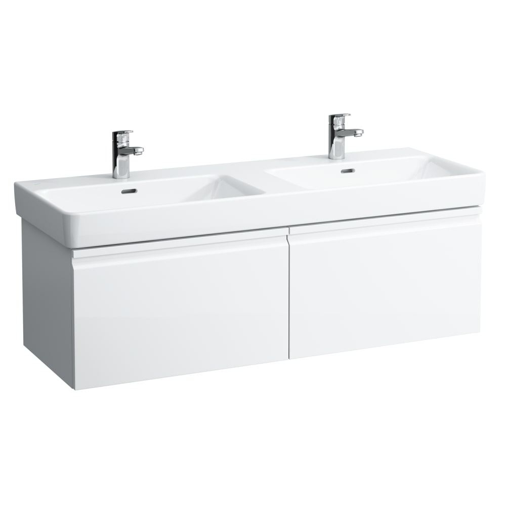 Vanity unit, 2 drawers, incl. drawer organiser, matches washbasin 814968 - WHITE GLOSSY