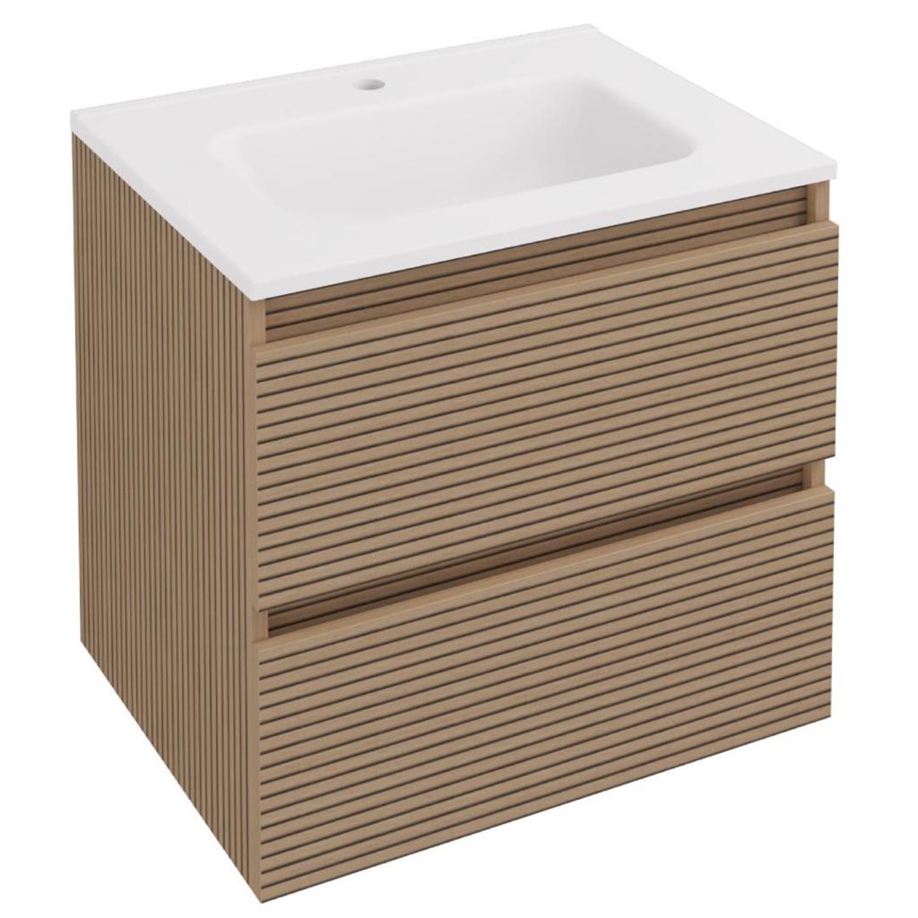 Olympia 600x445mm Fluted Effect Drawer Vanity Wall Hung Unit