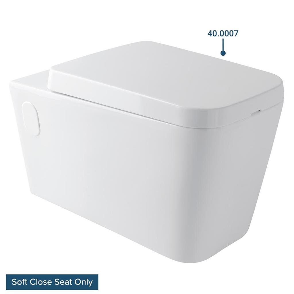 Curved Rectangular Soft Close Toilet Seat - White