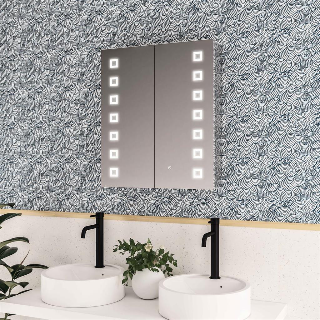 Chiana 600x700mm 2 door LED mirror