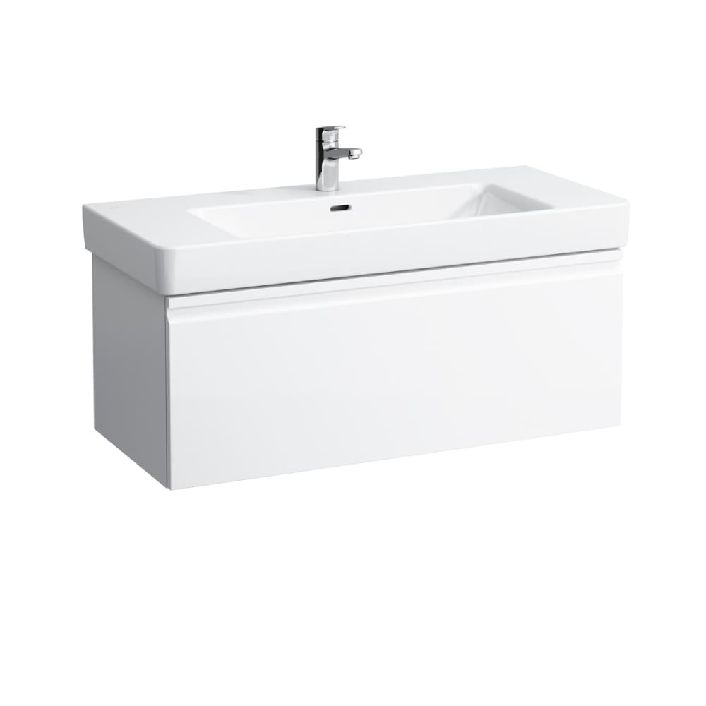 Vanity unit, 1 drawer, matches washbasin 813966- WHITE GLOSSY