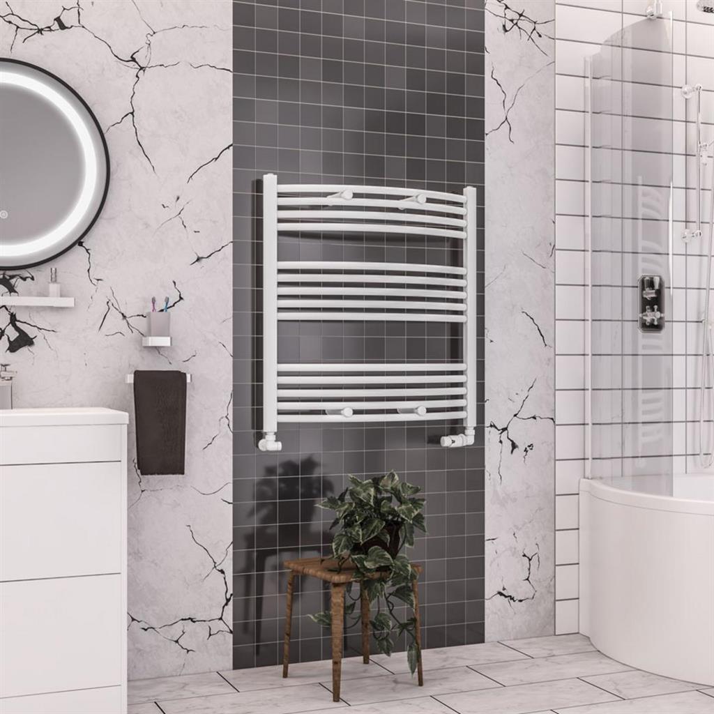 Wendover Curved Multirail 800 x 750 Gloss White