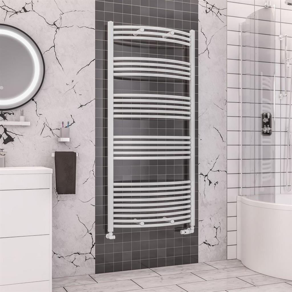 Wendover Curved Multirail 1600 x 750 Gloss White