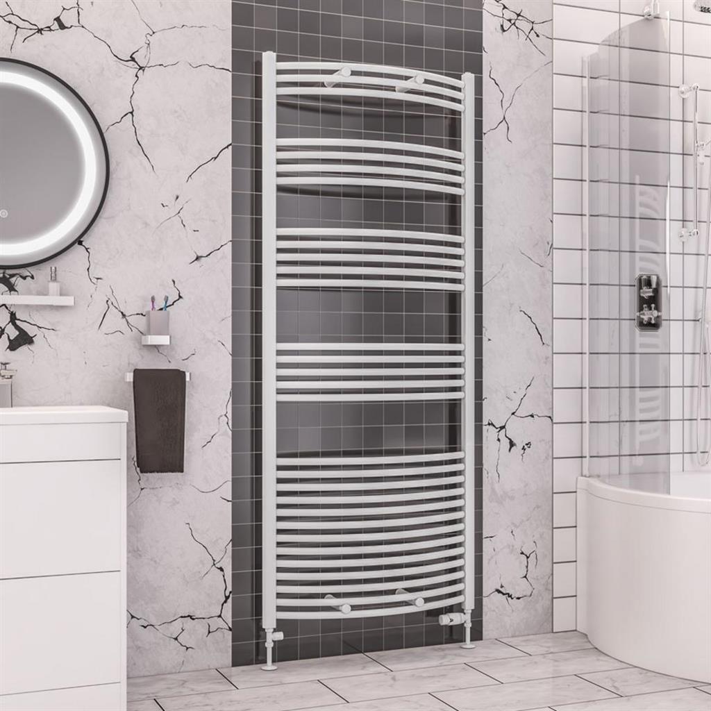 Wendover Curved Multirail 1800 x 750 Gloss White