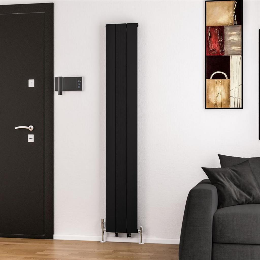 Trent 1800 x 280 Aluminium Radiator Matt Black