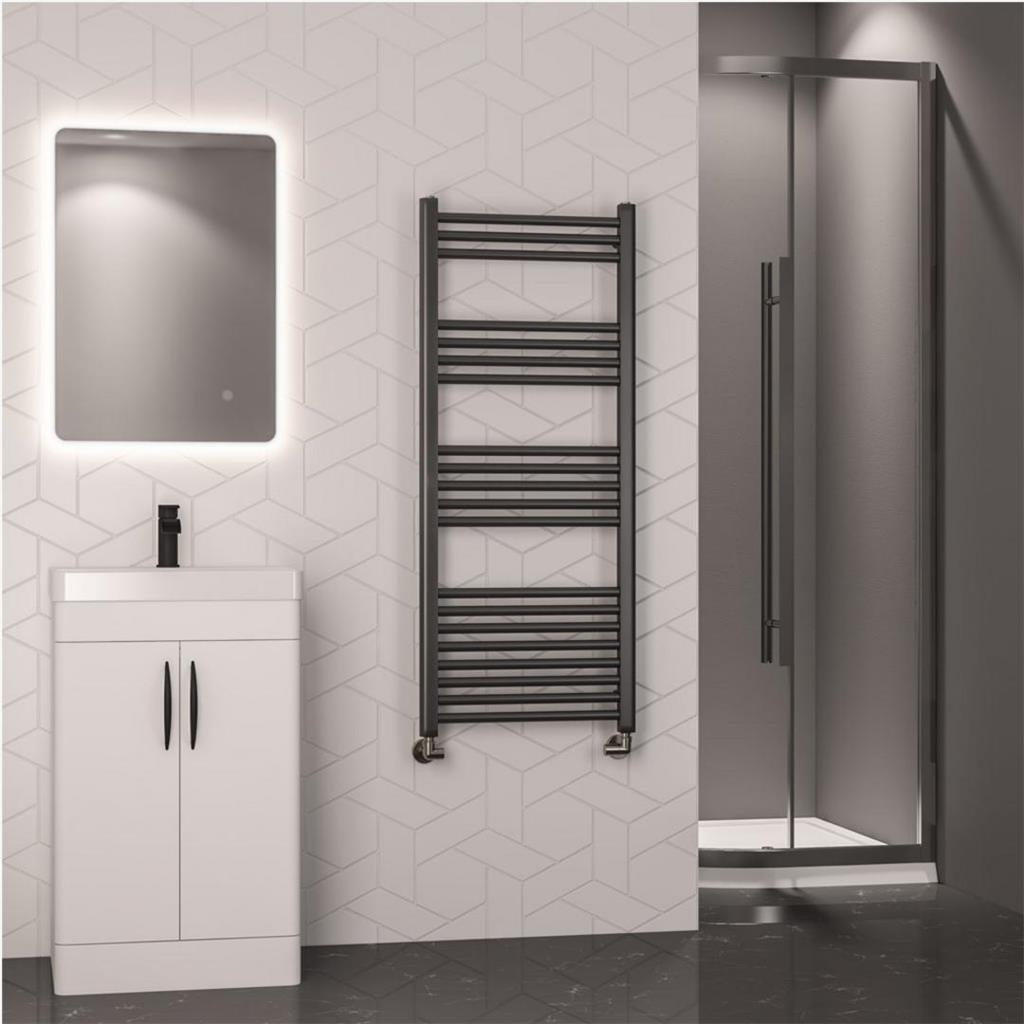 Wendover Straight Multirail 1200 x 500 Brushed Gunmetal