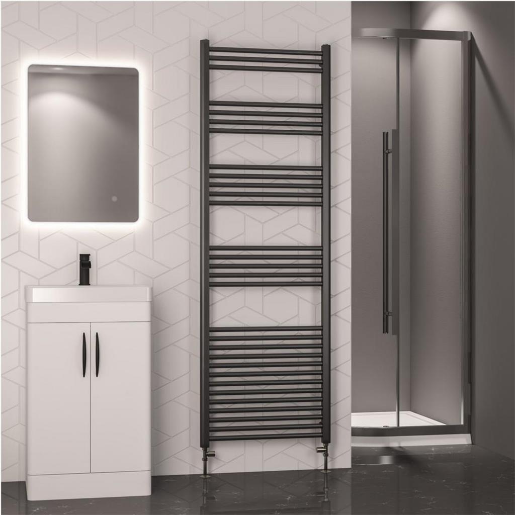 Wendover Straight Multirail 1800 x 600 Brushed Gunmetal