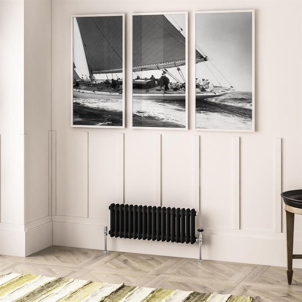 Imperia 2 Column Radiator 300 x 830mm Matt Black