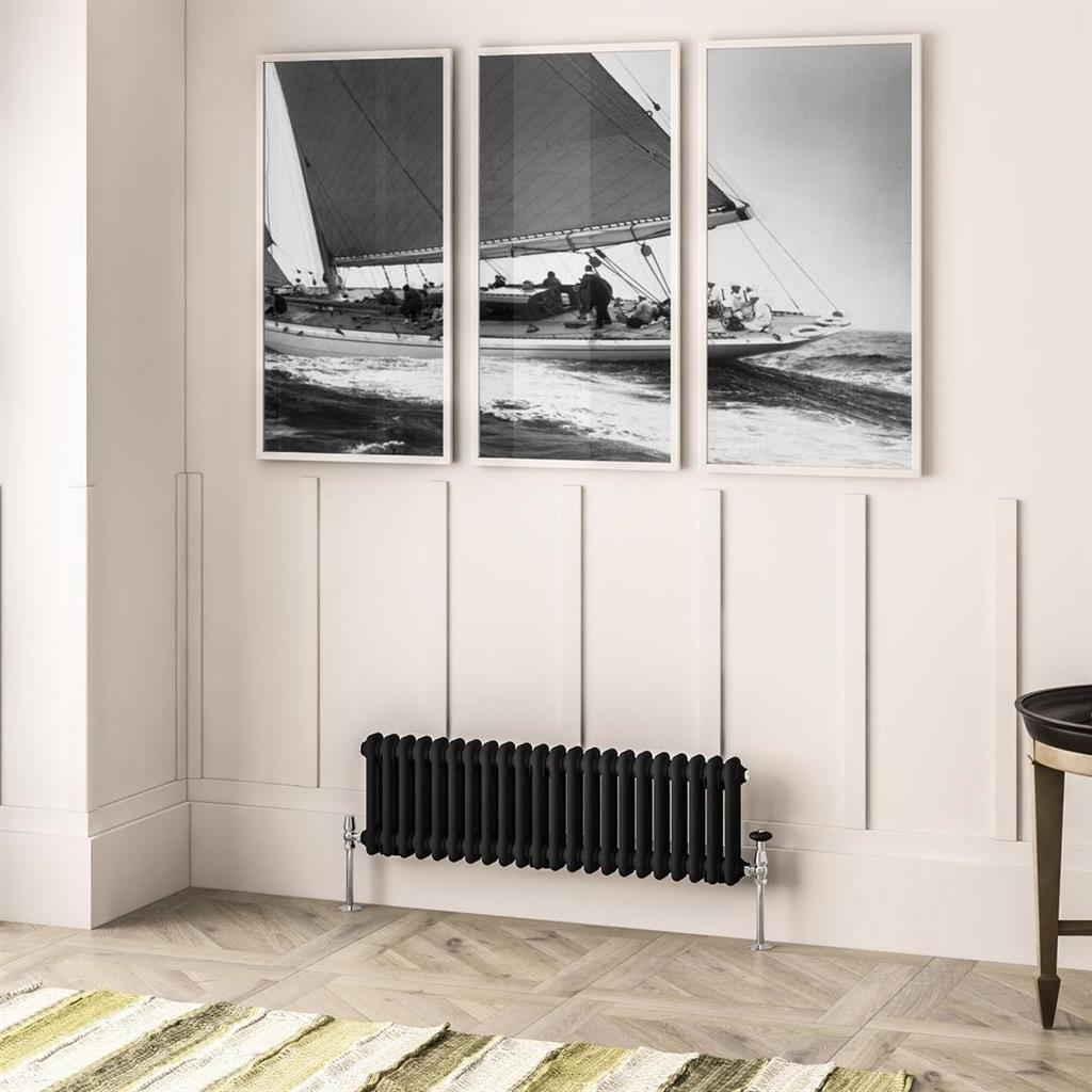 Imperia 2 Column Radiator 300 x 1010mm Matt Black
