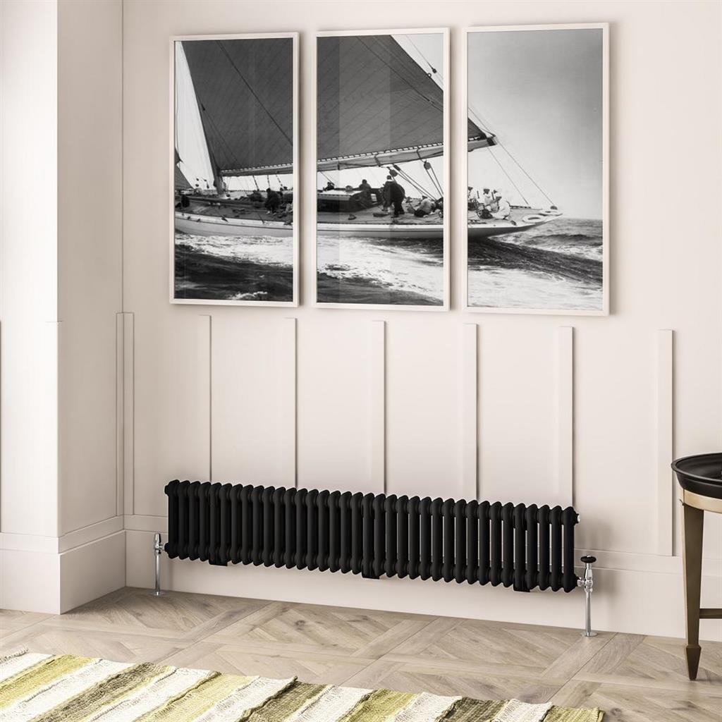 Imperia 2 Column Radiator 300 x 1640mm Matt Black