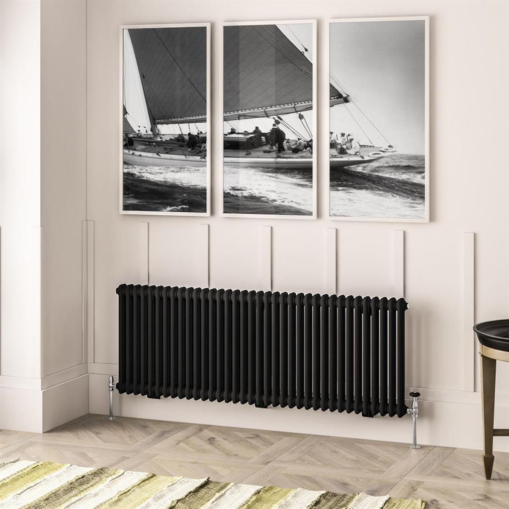 Imperia 2 Column Radiator 600 x 1640mm Matt Black