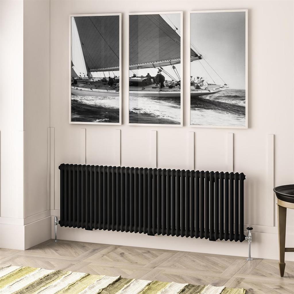 Imperia 2 Column Radiator 600 x 1820mm Matt Black