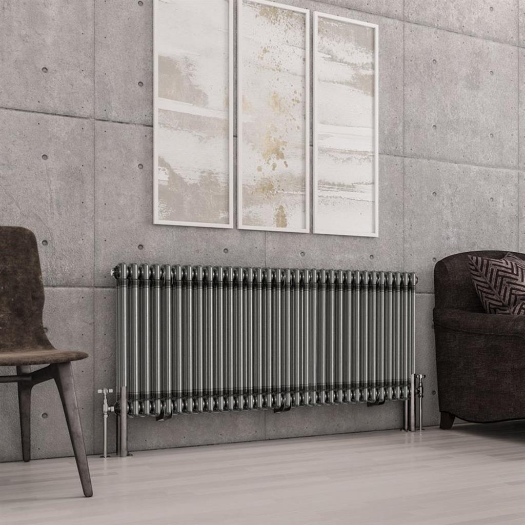 Imperia 2 Column Radiator 600 x 1460mm Bare Metal