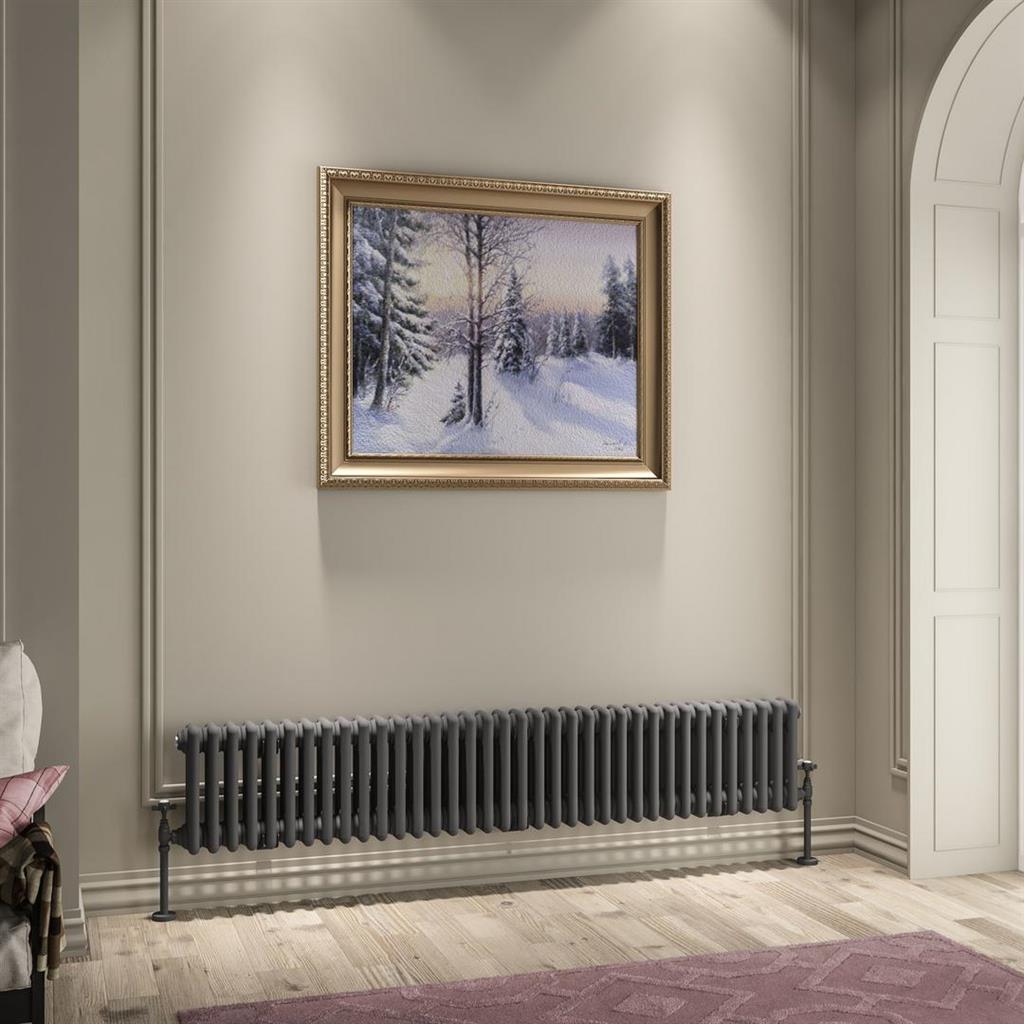 Imperia 3 Column Radiator 300 x 1640mm Matt Anthracite