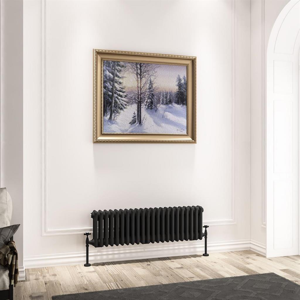 Imperia 3 Column Radiator 300 x 1010mm Matt Black