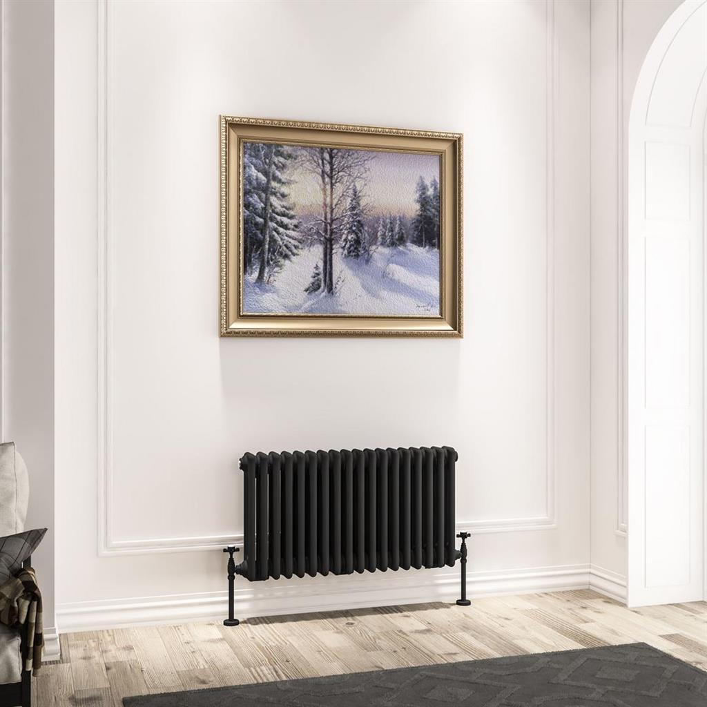 Imperia 3 Column Radiator 450 x 830mm Matt Black