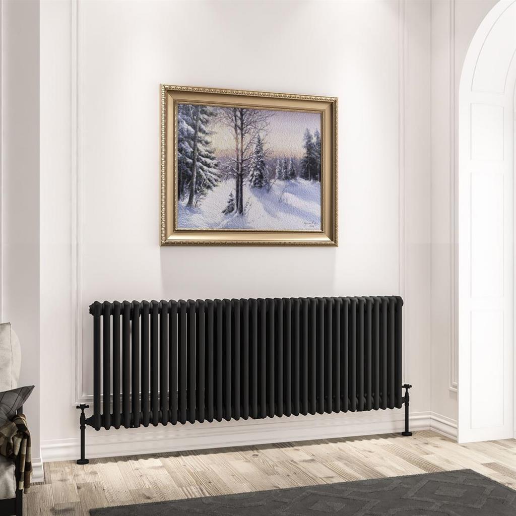 Imperia 3 Column Radiator 600 x 1640mm Matt Black